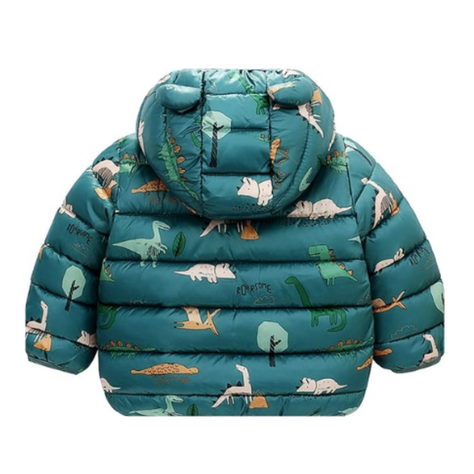 Parka Con Capucha Y Mangas Larga Niño Dinosaurio Verde Oscuro Jump Kids-1