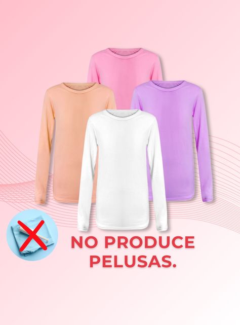 Pack 4 Camisetas Polar Primera Capa Niña Cuello Redondo-5