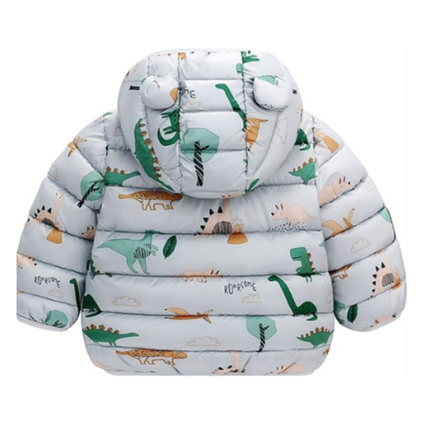 Parka Con Capucha Y Mangas Larga Niño Dinosaurio Gris Jump Kids-1