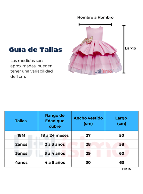 Vestidos de Fiestas con Tul Volantes Niñas 1a5 años Modelo Princesa Rubí-2