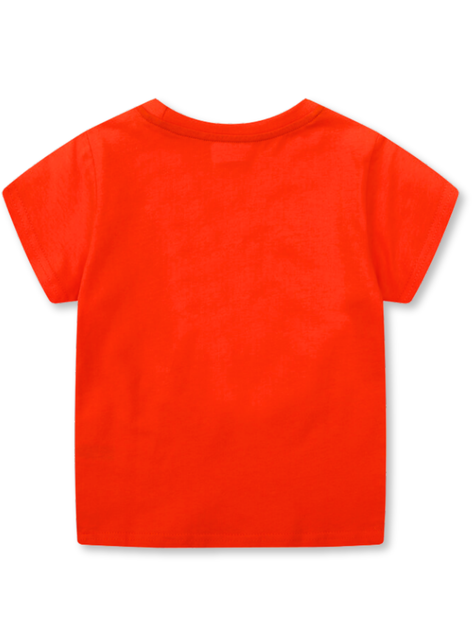 Polera Niño Algodón Manga Corta Jump Kids Rojo Tigre-1