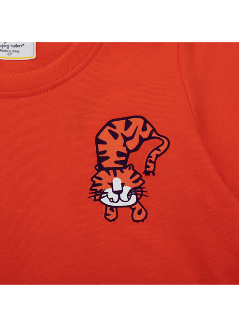 Polera Niño Algodón Manga Corta Jump Kids Rojo Tigre-3