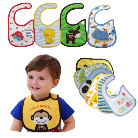 Pack 6 Baberos Impermeables Regulables Para Bebés Jump Kids-0