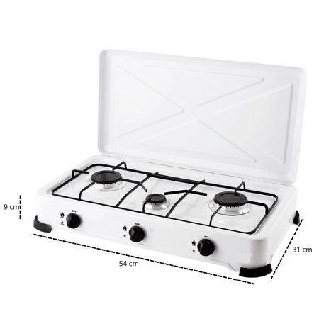 Cocinilla Encimera a Gas 3 Platos Portatil Cusimax Regular-1