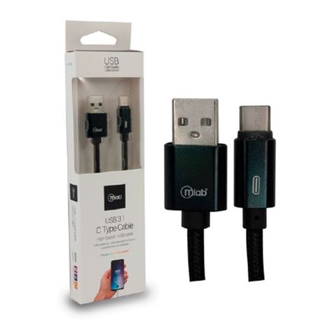 Cable Mlab Usb 3.1 Tipo C Black Color Negro-1