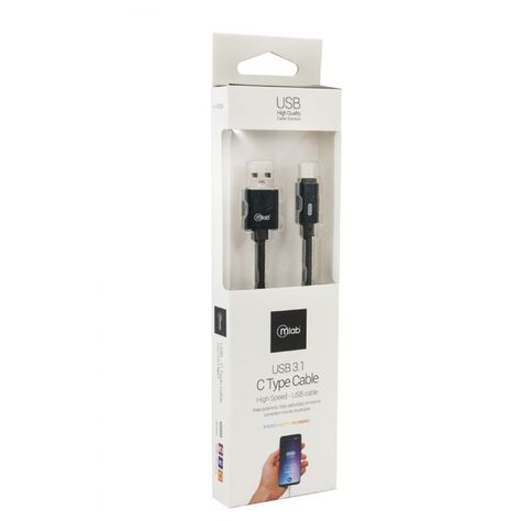 Cable Mlab Usb 3.1 Tipo C Black Color Negro-2