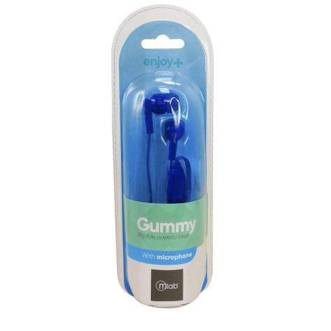Audifonos Wired In Ear Manos Libres Microlab Gummy Color Azul  -2