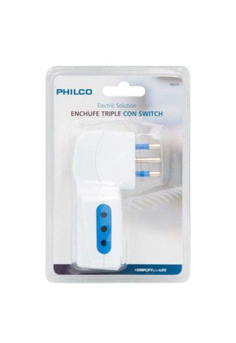 Enchufe Philco  Triple C/Swithch 2P + T 10A 250V-3