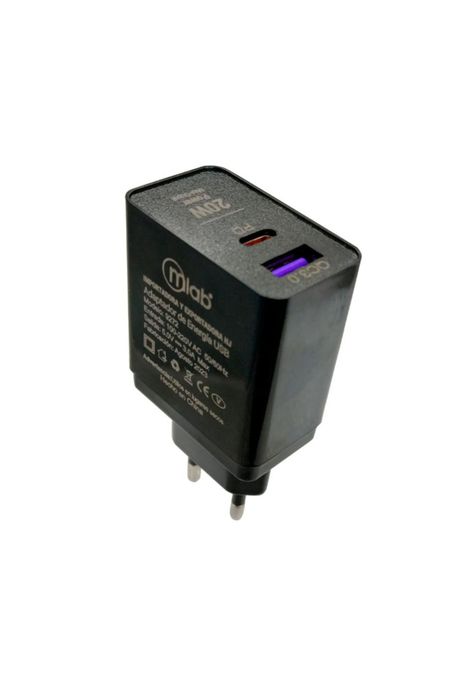 Home Charger 2 puertos USB QC 3.0 + PD 20W carga rápida-0