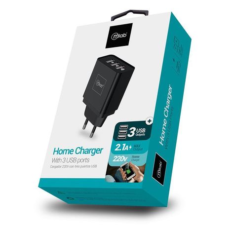 Cargador Hogar 220V 3 USB Mlab 7772-1