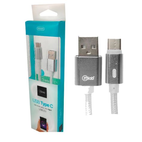 Cable Tipo C A Usb Plateado 1mt Mlab-1