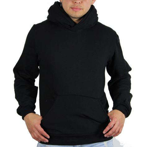 Polerón Canguro Unisex Negro simple-0