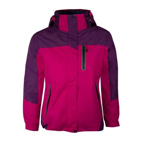 Chaqueta 3 En 1 Desmontable Bicolor Fucsia Mujer-0