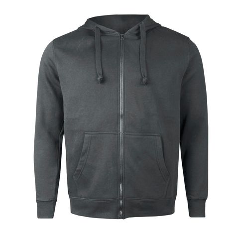 Polerón Canguro Con Cierre Unisex Gris-0