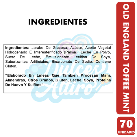 Old England Toffee Mint - Menta (Bolsa Con 70 Unidades)-1