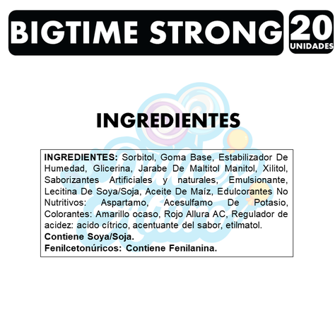 Bigtime Negro Strong - Chicle Sin Azúcar (Caja Con 20 Uni)-1