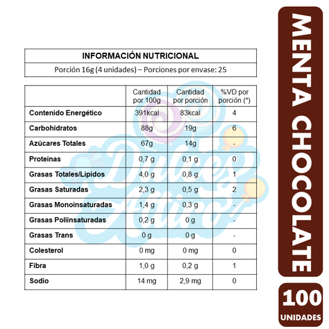 Caramelo Arcor Menta Chocolate (Bolsa Con 100 Unidades)-2