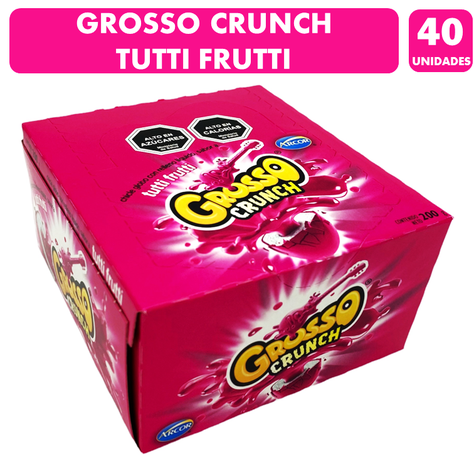 Grosso Crunch Tutti Frutti De Arcor (Caja Con 40 Chicles)-0