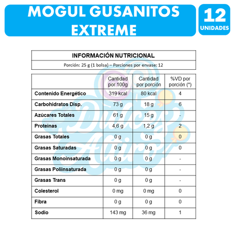 Gusanos Acidos - Mogul Extreme De Arcor (Caja Con 12 Uni)-2