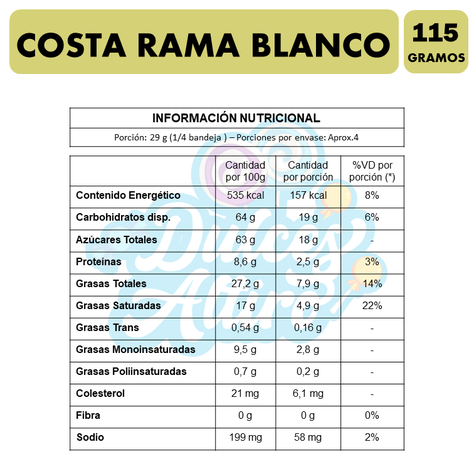 Costa Rama Blanco - Chocolate Blanco (Caja Con 115G)-2