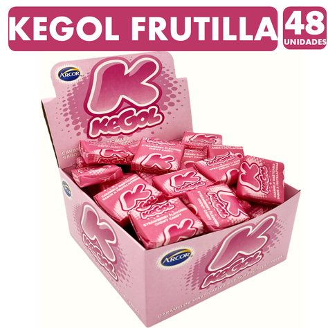 Kegol Frutilla - Masticable Rosado (Caja Con 48 Unidades)-0