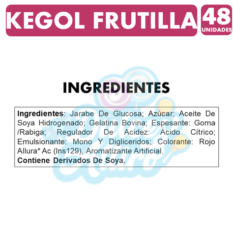 Kegol Frutilla - Masticable Rosado (Caja Con 48 Unidades)-1