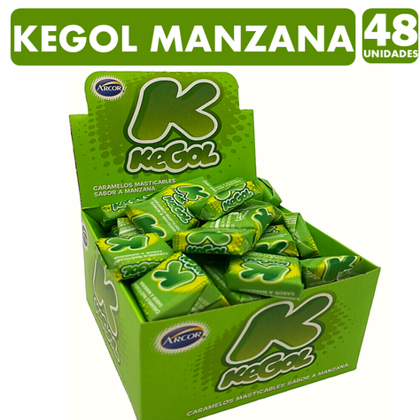 Kegol Sabor Manzana - Caramelos (Caja Con 48 Unidades)-0