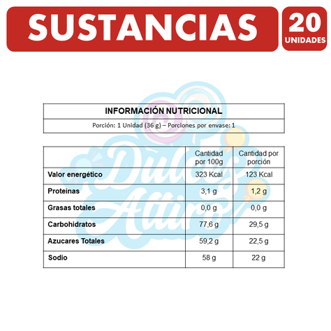Sustancias - Caramelo Blando Aireado (Bolsa Con 20 Unidades)-2