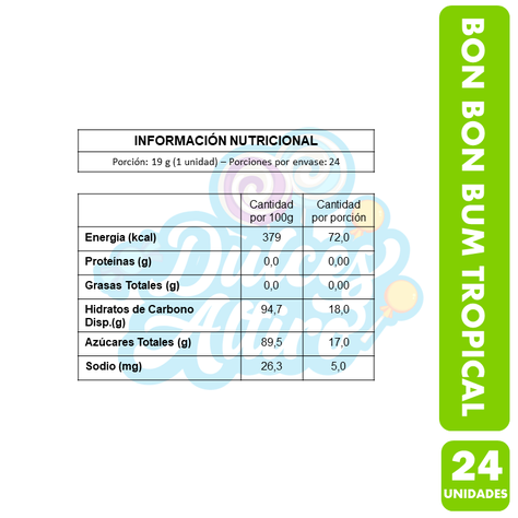 Coyac Bon Bon Bum Sabor Surtidos Tropical (Bolsa Con 24 Un)-2