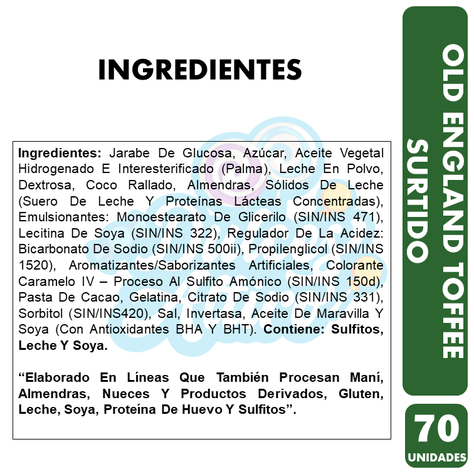 Old England Toffee Surtido (Bolsa Roja Con 70 Caramelos)-1