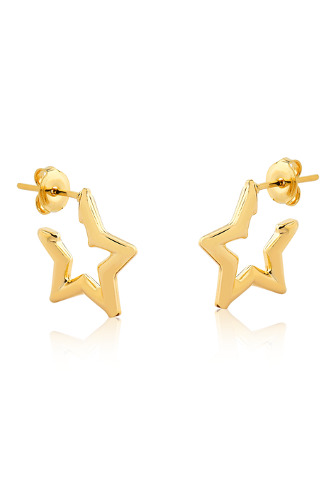 AROS MUJER ORO LAMINADO ESTRELLAS - DORADO-0