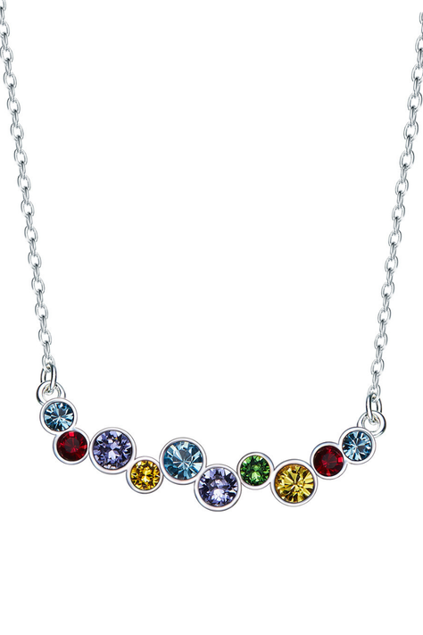 Collar Vanité Rainbow Plata Italiana-0