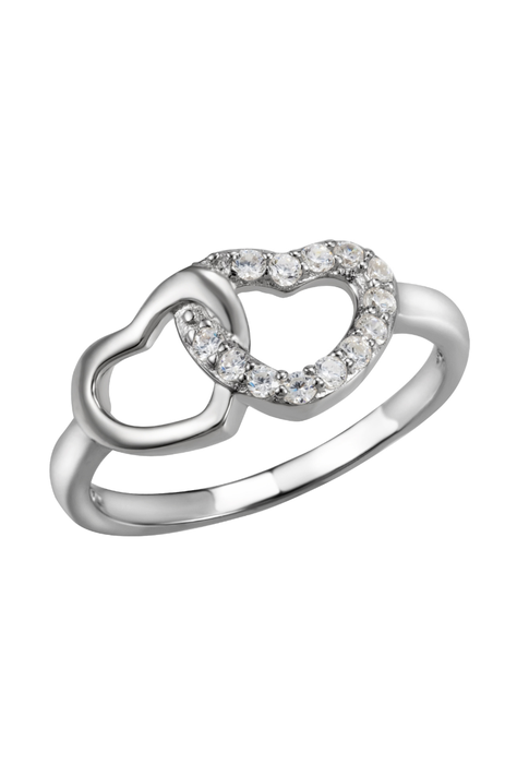 Anillo Vanité Corazones Plata Italiana - Talla 8-0