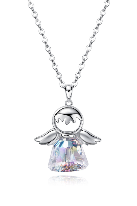 Collar Vanité Angel Plata Italiana-0