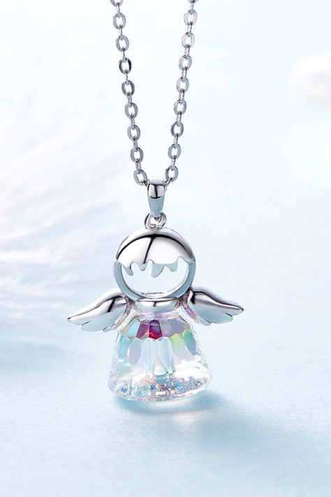 Collar Vanité Angel Plata Italiana-2