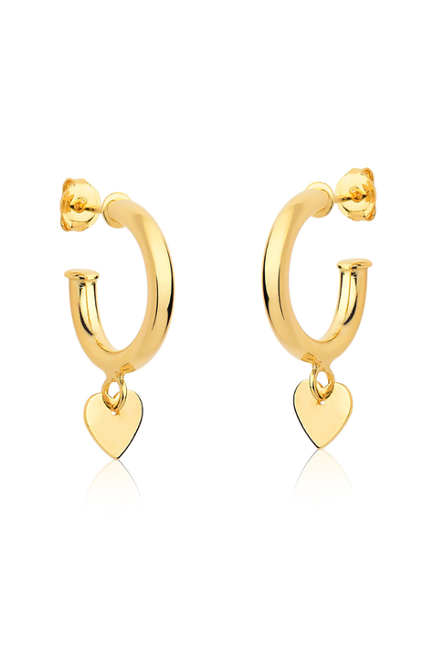 AROS MUJER ARGOLLAS ORO LAMINADO CORAZON - DORADO-0