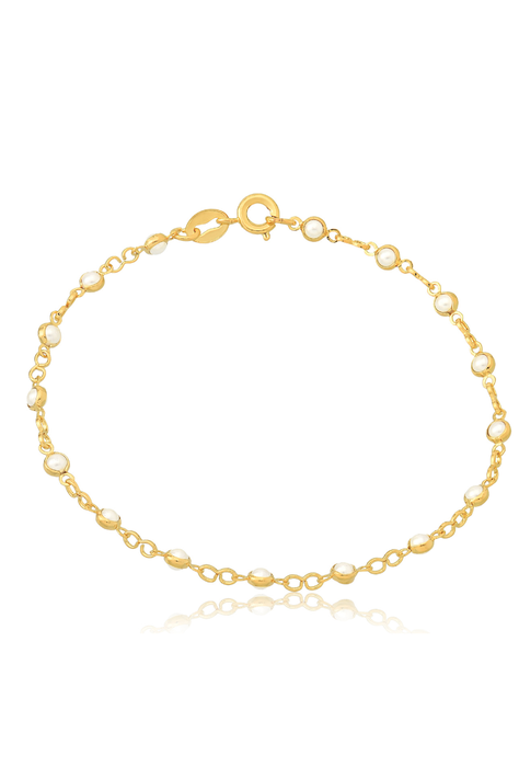 Pulsera Vanité Perlas Oro Laminado-0