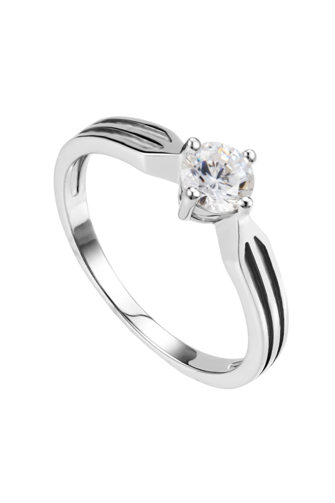 Anillo Vanité Solitary Plata Italiana - Talla 6-0
