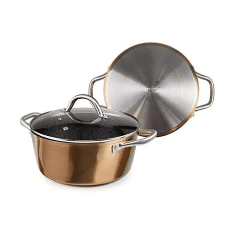 Cacerola con Tapa 28cm Cobre Natura Copper Ibili-0