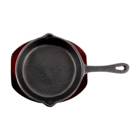 Sartén Fierro 13cm con Base de Madera Negro Lugano-2