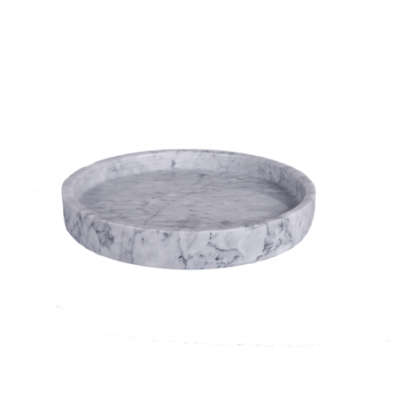 Tabla Redonda 25x3cm Marmol Blanco Lugano-0