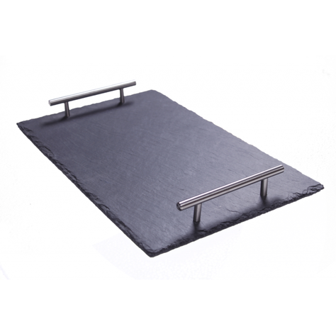 Tabla Rectangular con Asas 40x30cm Pizarra Negro Lugano-0