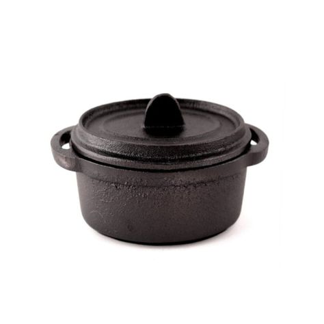 Mini Cacerola Redonda con Tapa Fierro 10cm Negro Lugano-0