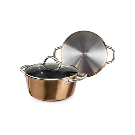 Cacerola con Tapa 20 cm Cobre Natura Copper Ibili-0