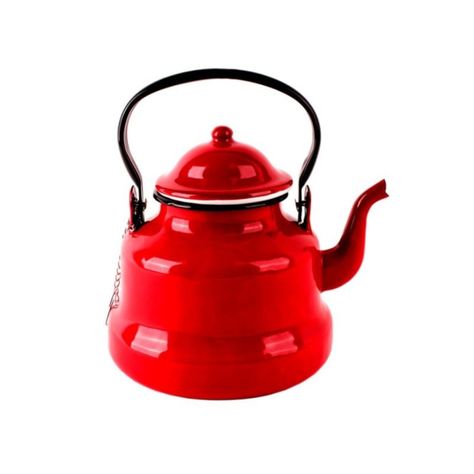 Tetera 1lt Acero Esmaltado Rojo Ibili-0
