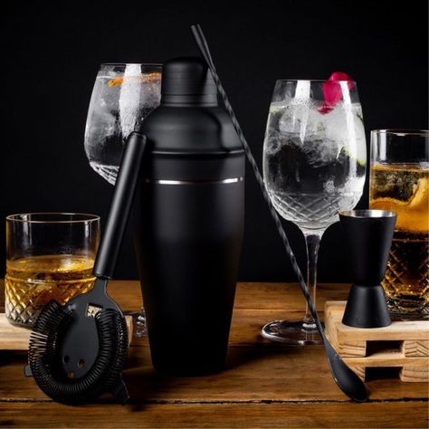 Set Bar 4pzs Negro Manhattan Lux Acero Inoxidable Lugano-1