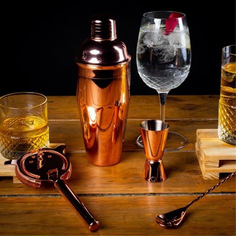 Set Bar 4pzs Cobre Manhattan Lux Acero Inoxidable Lugano-2