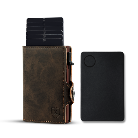 Pack Billetera Dark Brown con Localizador.-0