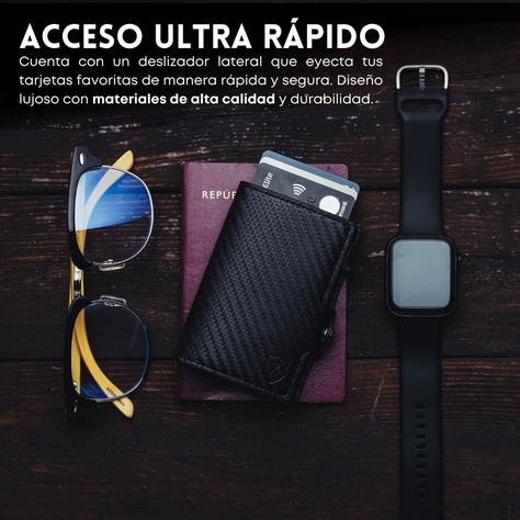 Pack Billetera Carbon Fiber con Localizador.-5