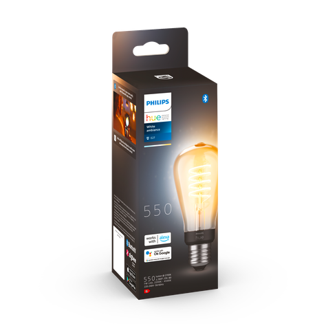 Hue Ampolleta Inteligente Filamento Bluetooth E27 Edison ST64 White Ambiance-0